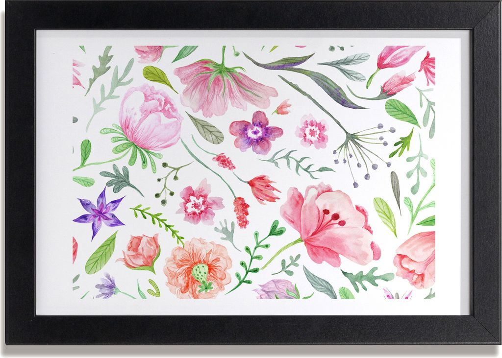 Bild 30x20 MDF-Rahmen, Wandkunst Blumenmuster