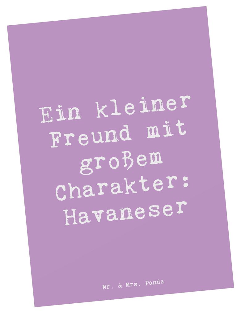 Mr. & Mrs. Panda Postkarte Spruch Havaneser Freund - Lavendeltraum - Geschenk, Ansichtskarten, Erziehung, Hunderassen Pflege, Familie, Fotokarte, P...