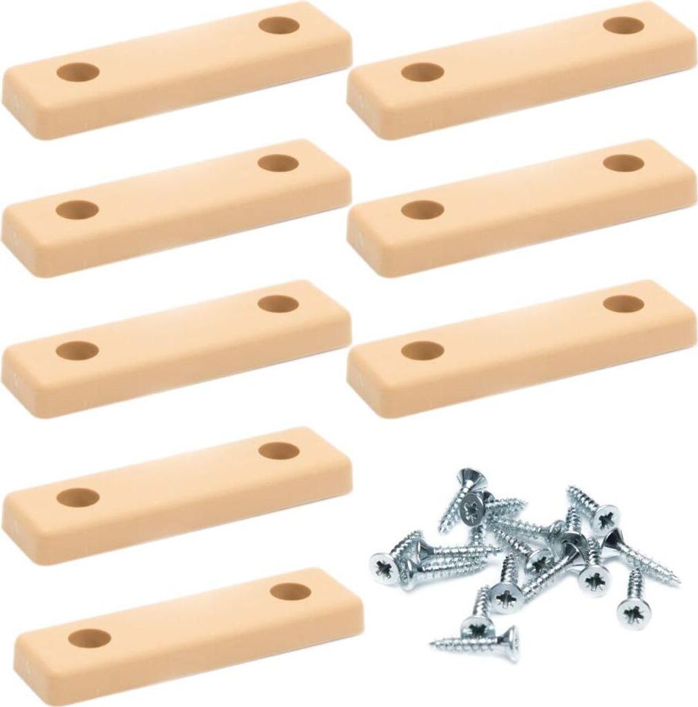 8x sossai Möbelgleiter in Beige inkl. Schrauben 50x14x5mm Bodenabstandshalter Möbelpads Möbelfüße zum Anschrauben