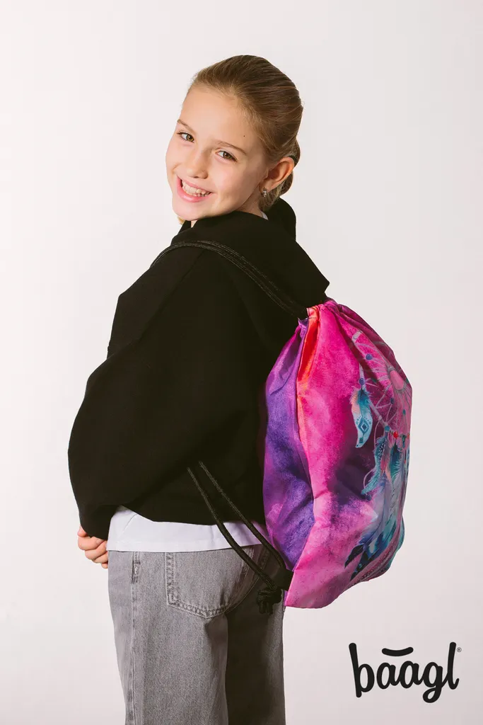 Baagl Set di 3 zaini per la scuola elementare, ergonomico con cintura toracica, zaino per la scuola con tre scomparti separati, astuccio e sacca da ginnastica, unisex, Palma, Multicolore, One Size