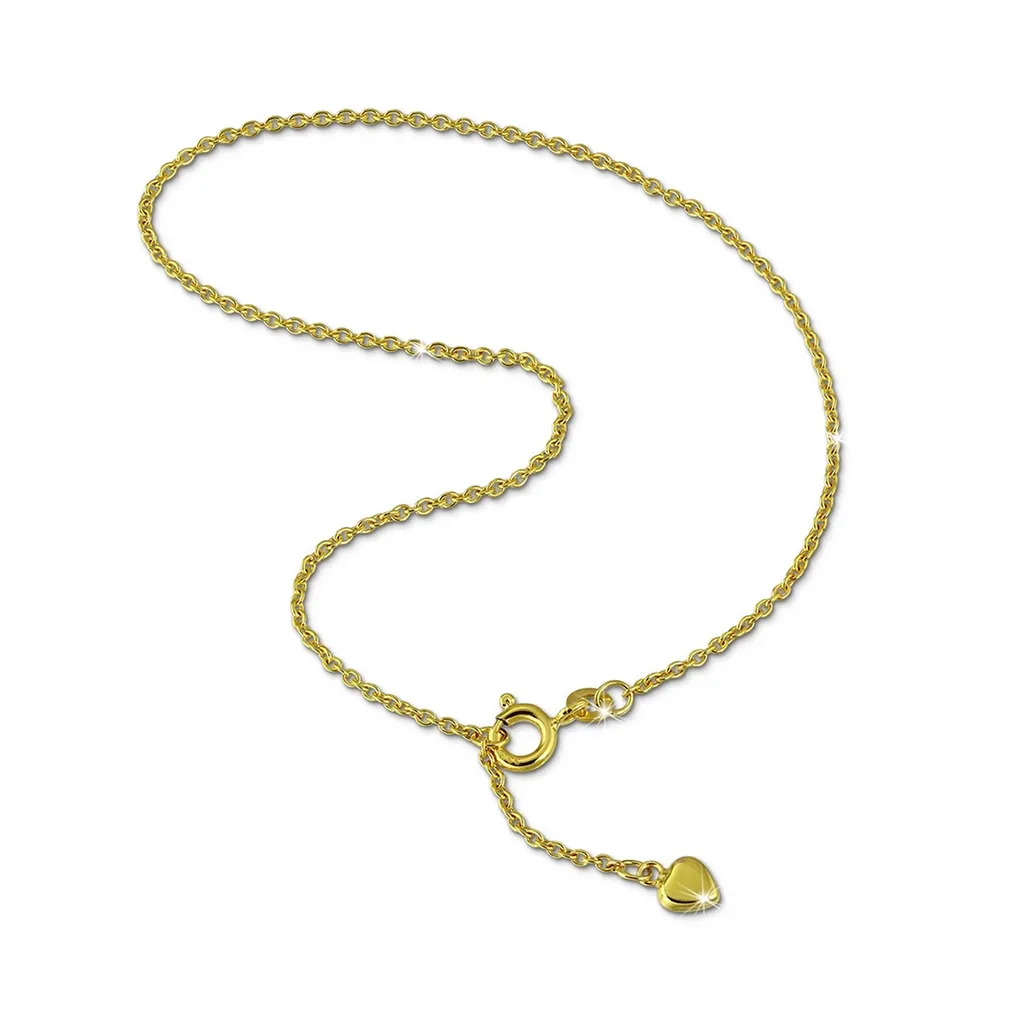 Chaîne de cheville GoldDream D2GDF0055Y en or jaune 333 25cm avec cœur