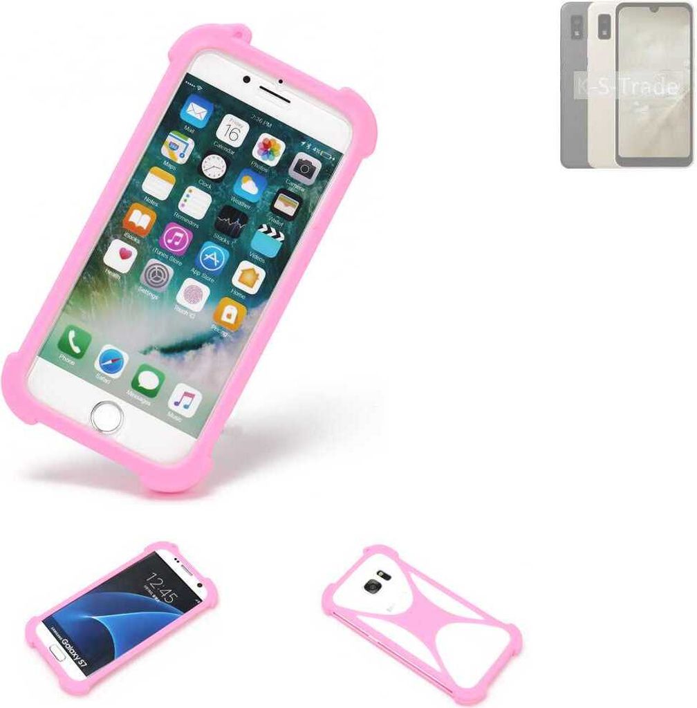 K-S-Trade Handy Hülle kompatibel mit Sharp Aquos Wish3 Schutz Hülle Bumper Silikon Schutz Hülle Cover Case Silikoncase Silikonbumper TPU Softcase