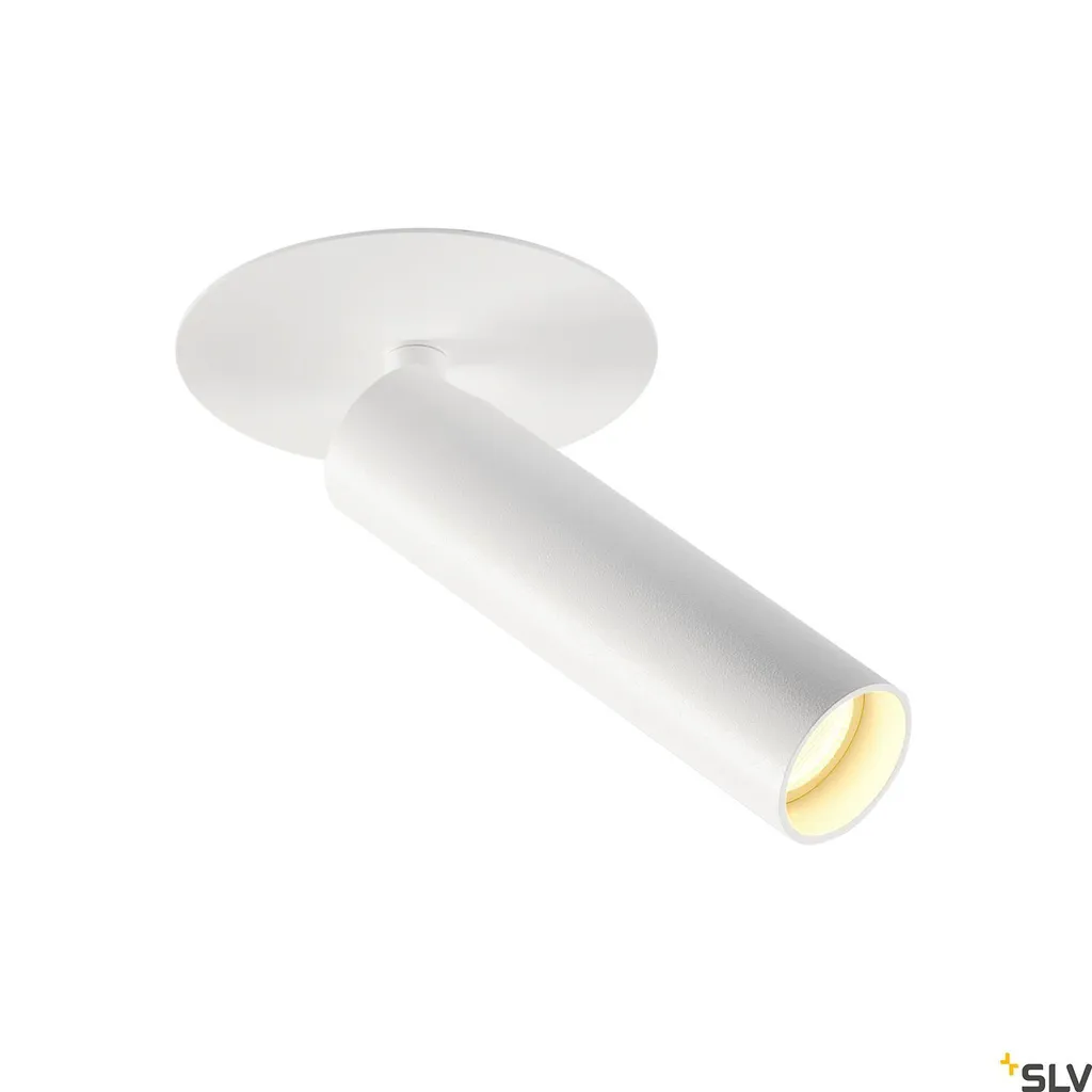 Karpo 30 Spot Encastré Blanc avec Rosace Plate et LED Blanc Chaud 3000K