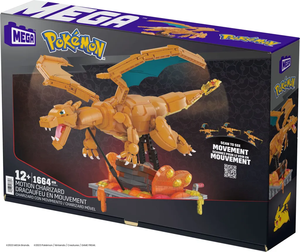 Jeu de construction Pokémon Glurak MEGA Motion idéal pour l'exposition - 10