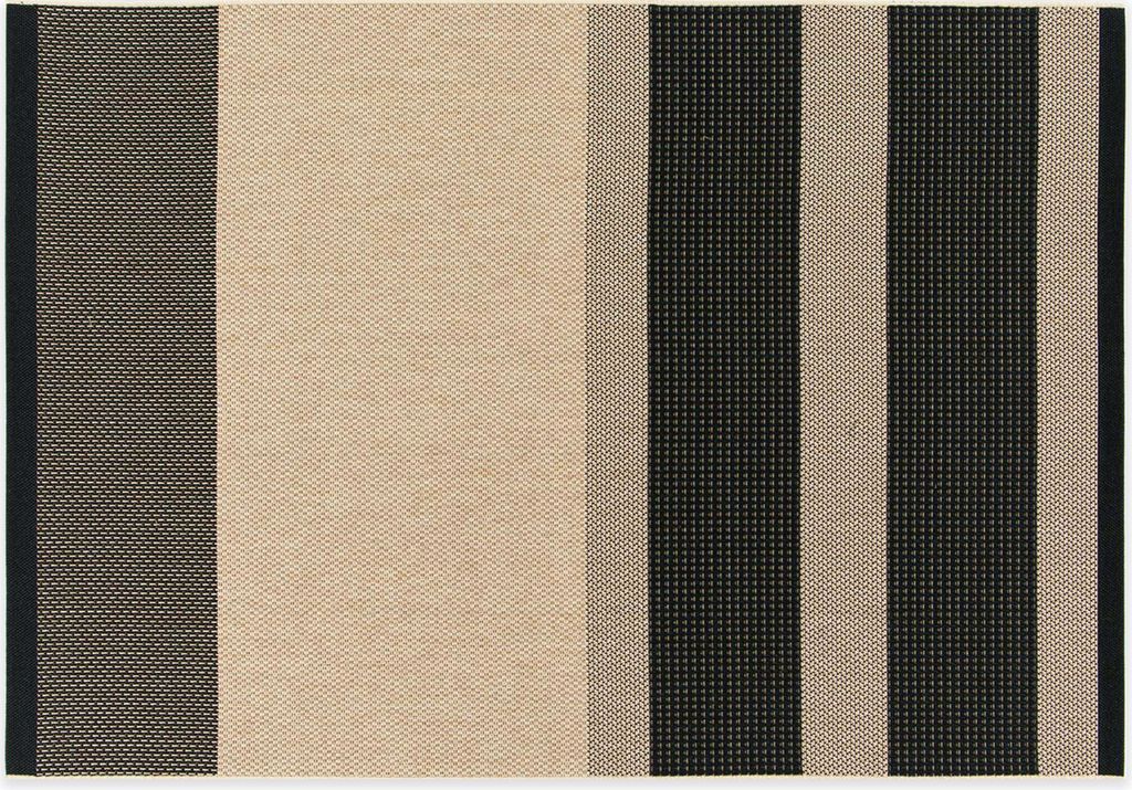In- & Outdoor Teppich UMAR, Serie "Rey", Schwarz-Beige, 140 x 200 cm