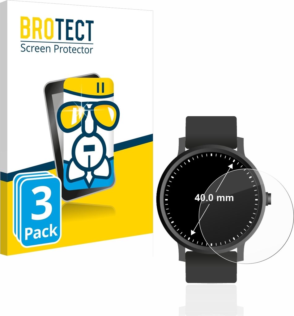 3x BROTECT Schutzglas für Armbanduhren (Kreisrund, ø: 40 Produktbild 