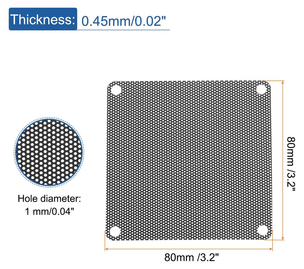 20 Stš¹ck PC-Staubfilter, 80mmx80mm PVC Computer-Geh?use-Kš¹hler Staubschutz-Mesh-Abdeckung Lš¹ftergitter fš¹r Computer-Chassis-Lautspreche...