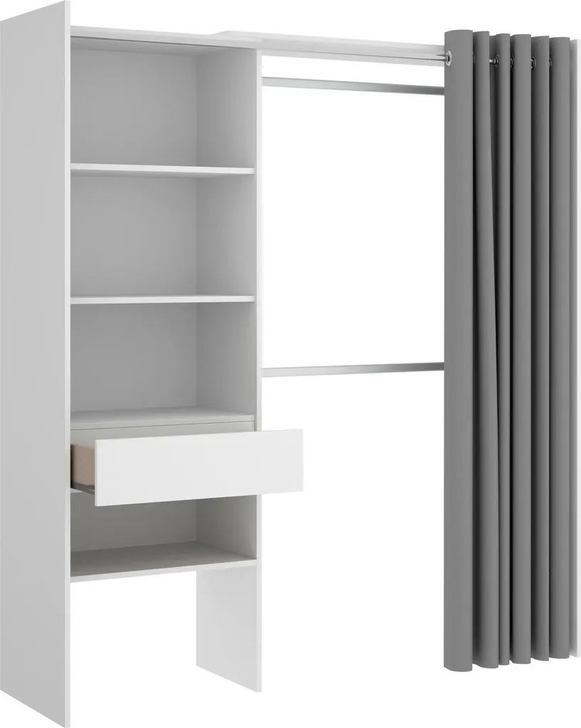 Garde-robe Arim 160x205 cm Blanc Mat, Structure Haute Résistance