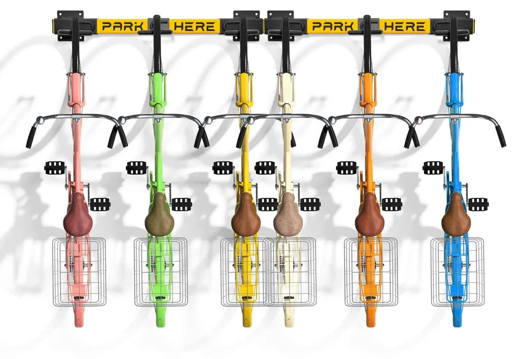 Rangement Vélo Mural Vertical pour 6 Vélos - Support Modulable et Réglable