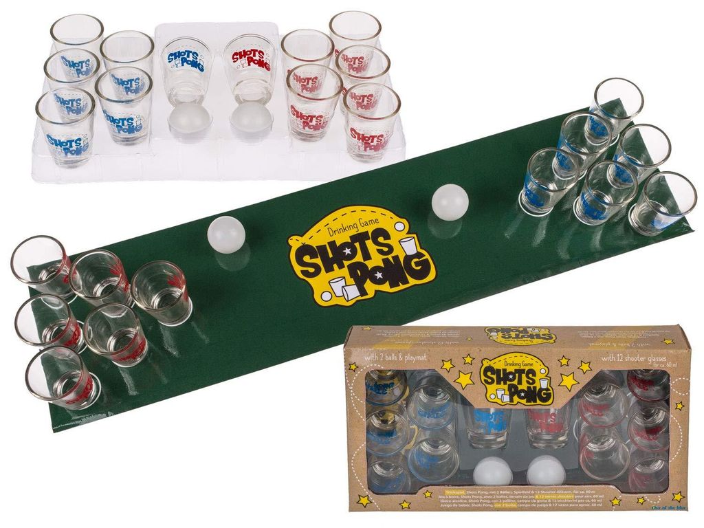 Juego de Shots Pong con 12 vasos, 2 pelotas y campo de Imagen del producto 