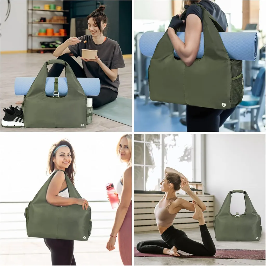 Sac de sport compartiment humide imperméable grand volume kaki