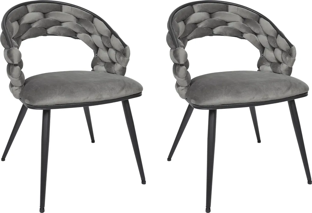Chaise Sawyer grise lot de 2 | Assise confortable et entretien facile