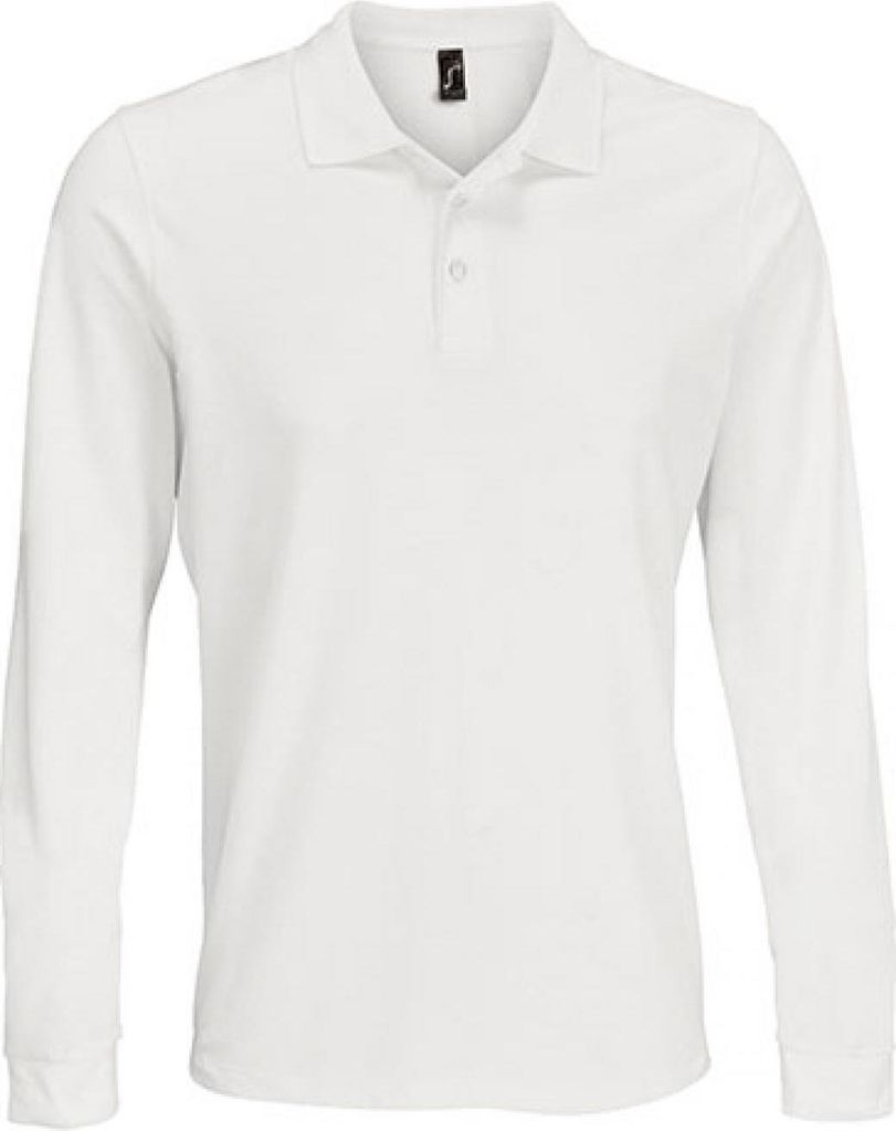 SOLs 03983 | Uni Long Sleeve PolyBaumwolle Polo Shirt XS bis 5XL - Farbe: White - Größe: S