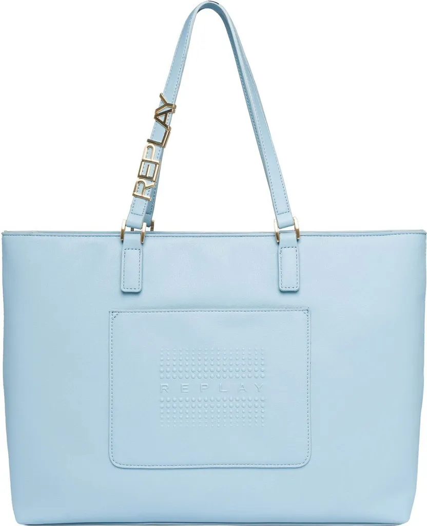 REPLAY Sac Shopper Cobalt Grey : Grand Sac à Épaule Bleu pour Femme