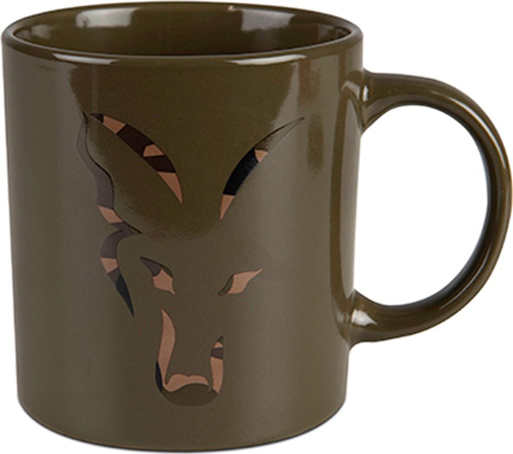 Fox Fishing Ceramic Mug Green and Camo Head - Outdoor Kochgeschirr