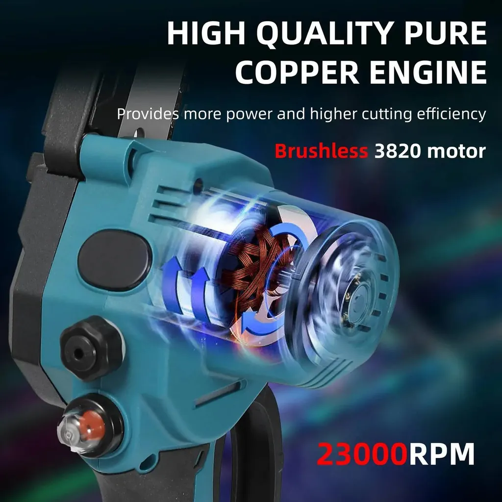 Tronçonneuse Brushless 20 cm avec batterie - Performance de coupe Pro - 7