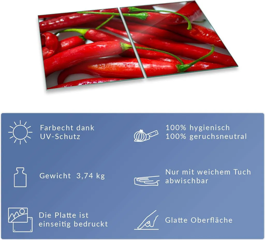 Copripiano Cottura In Vetroceramica 60x52 Cm – Rosso Paprika – Protezione Multiuso 5 In 1 Per Cucina