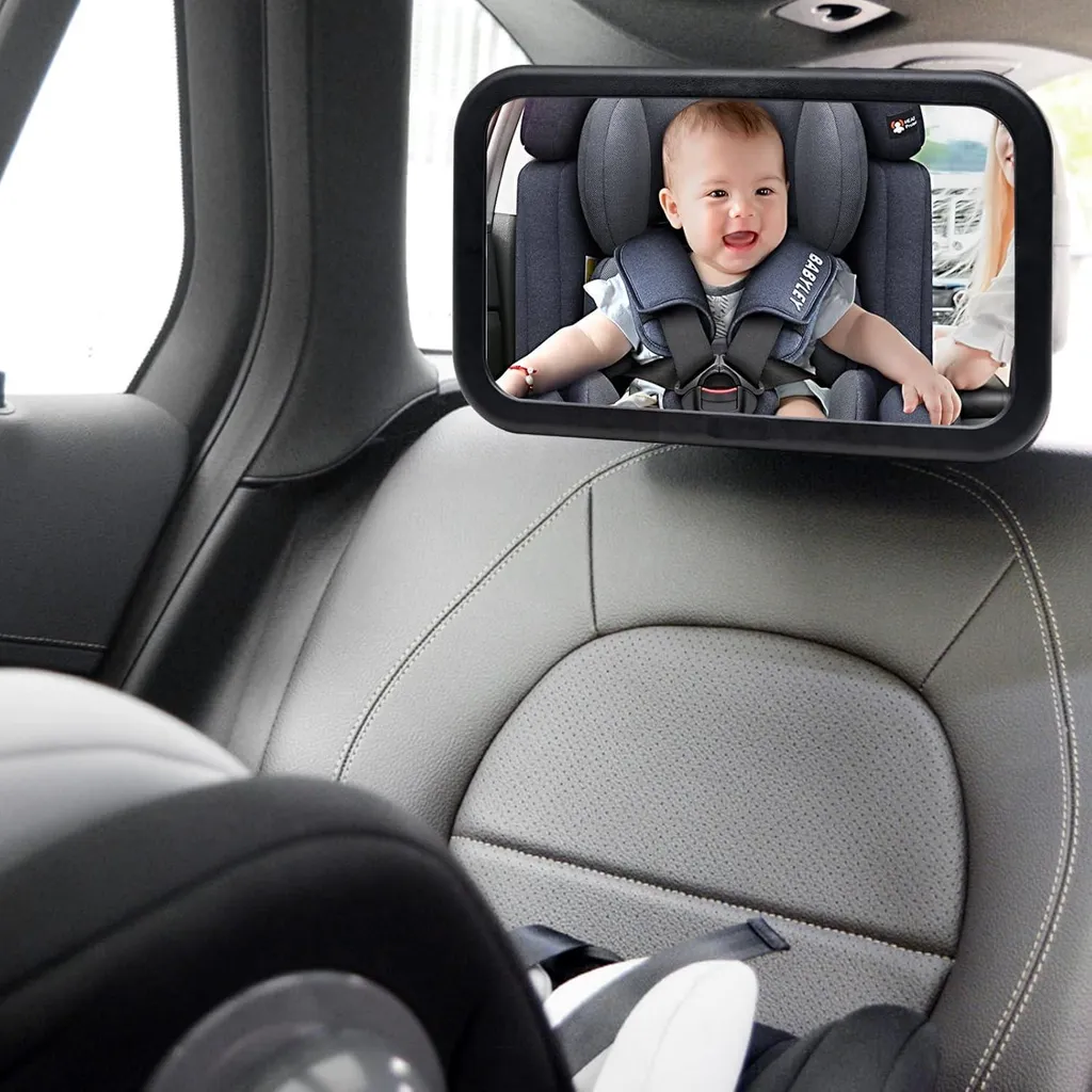 Miroir Voiture Bébé Siège Arrière 30x19cm - Grand Angle Incassable - 5