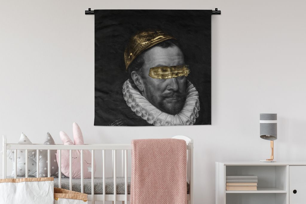 MuchoWow Wandteppich Wandbehang Wilhelm von Oranien - Kunst - Gemälde 90x90 cm Tapisserie Dekoration Wandtuch - Wandaufhänger