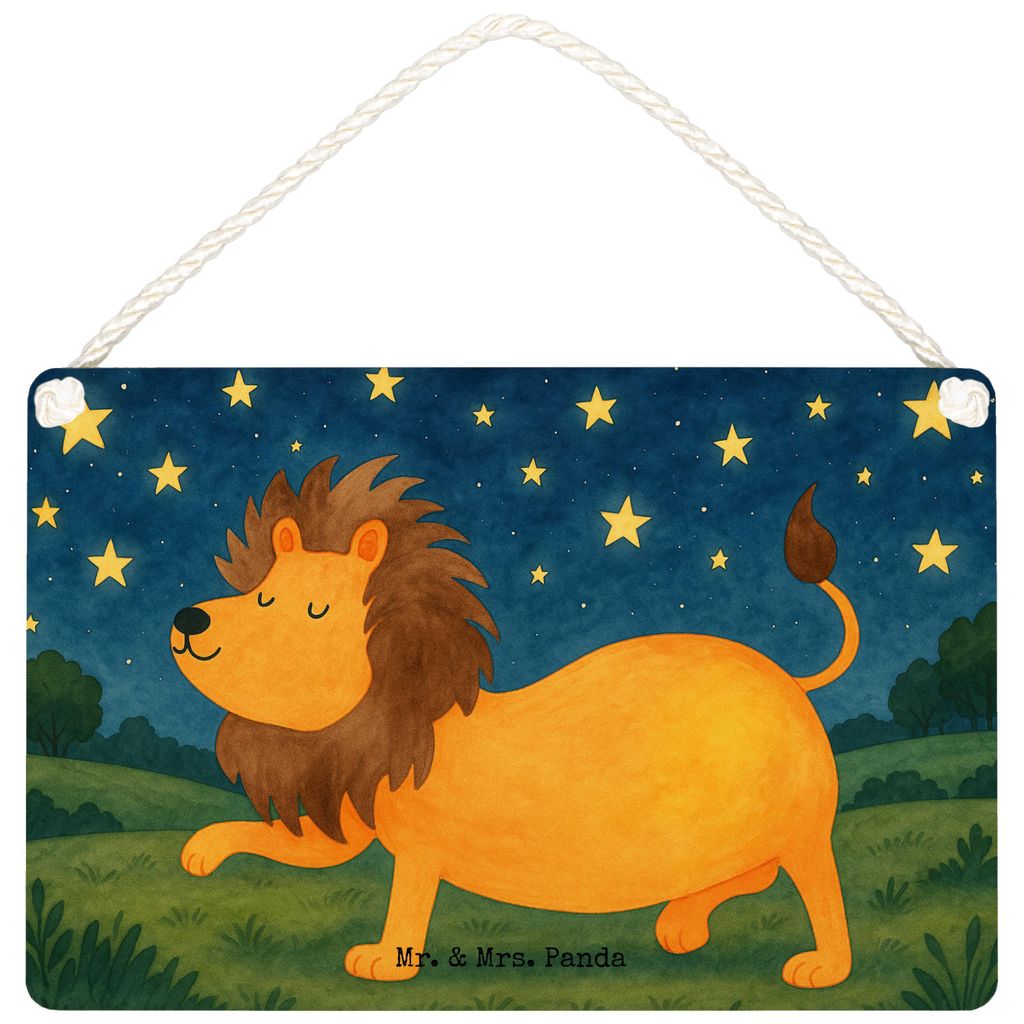 Mr. & Mrs. Panda Schild Sternzeichen Löwe Design DIN A6 - Weiß - Geschenk, König Der Tiere, Geburtstag Juli, kleine aufmerksamkeit, Holzschild, ...