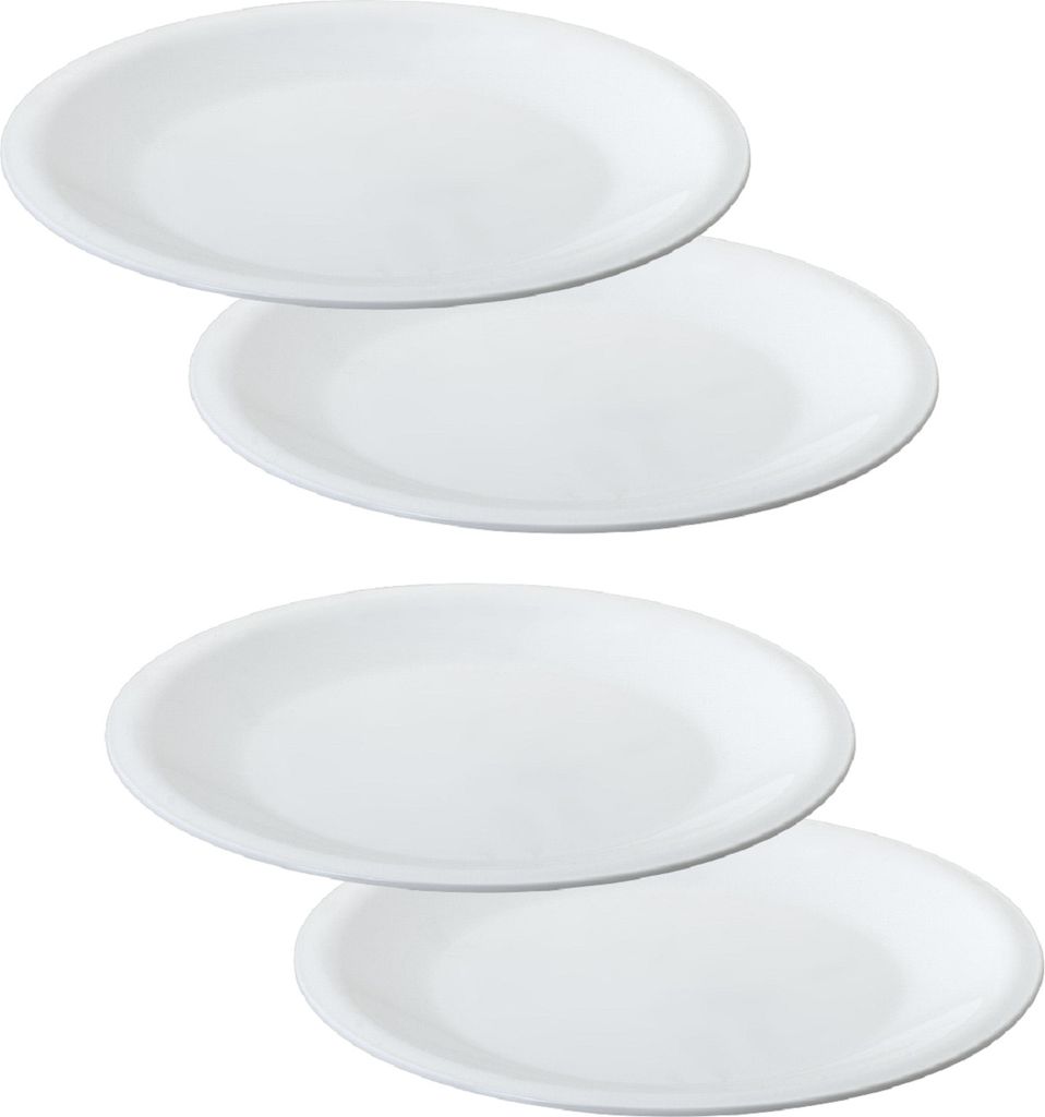 Produktbild von Kunststoff Teller Set 25cm 8 Stück - Graue Mehrweg-Teller Für Picknick, Camping & Garten Camping Geschirr Bruchsicher Outdoor Spülmaschinenfest