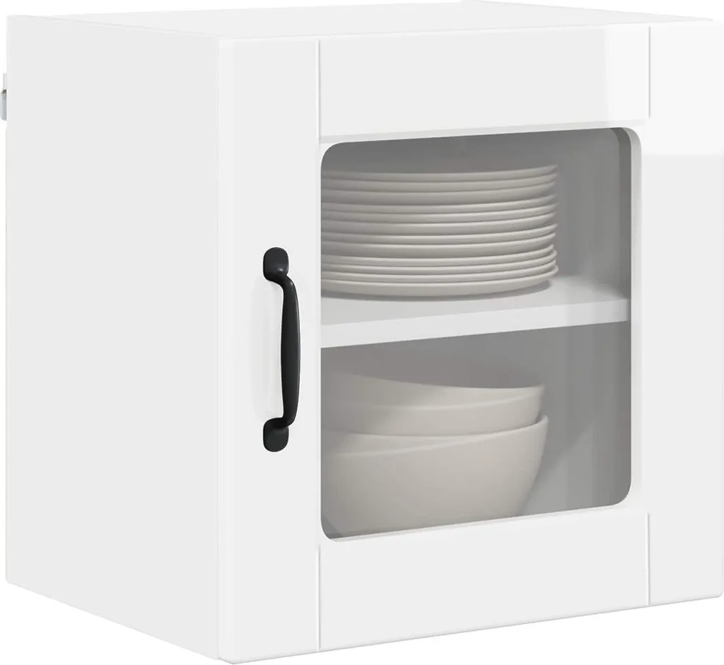 SYFAX™ Mobile da cucina con lo scaffale Bianco Lucido 40 x 31 x 40 cm