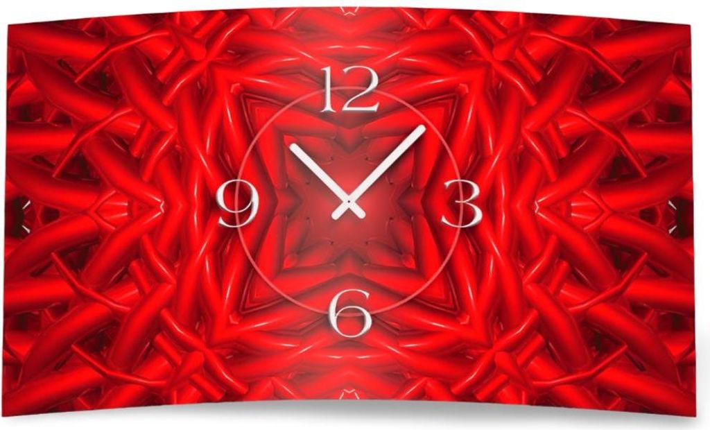 Abstrakt rot Designer Wanduhr modernes Wanduhren Design leise kein ticken DIXTIME 3DS-0332