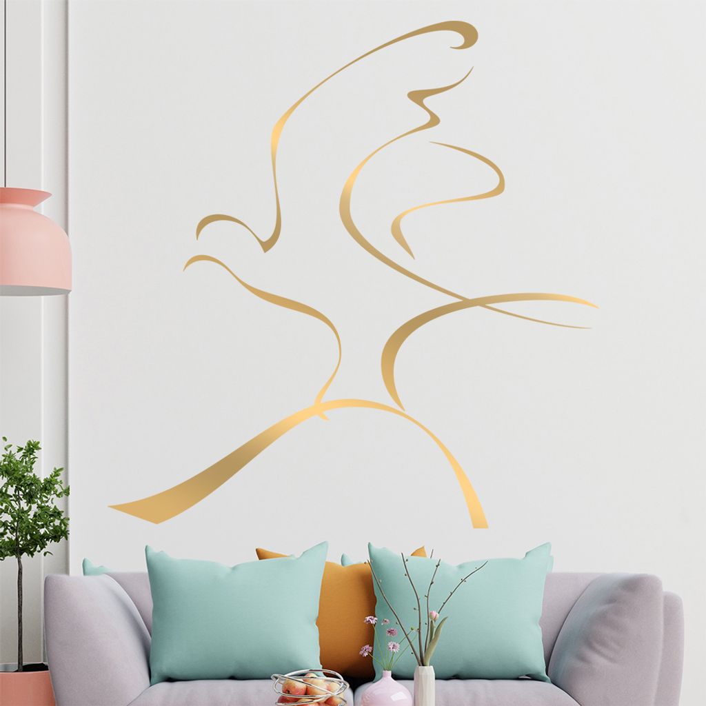 Taube Linien Wandtattoo in 6 Größen - Wandaufkleber Wall Sticker - Dekoration, Küche, Wohnzimmer, Schlafzimmer, Badezimmer