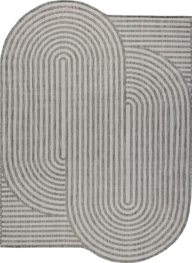 ORGANIC 2131 Sisalteppich Geometrisch Ecru / grau – natürliche, moderne unregelmäßige Form beige 200x290 cm