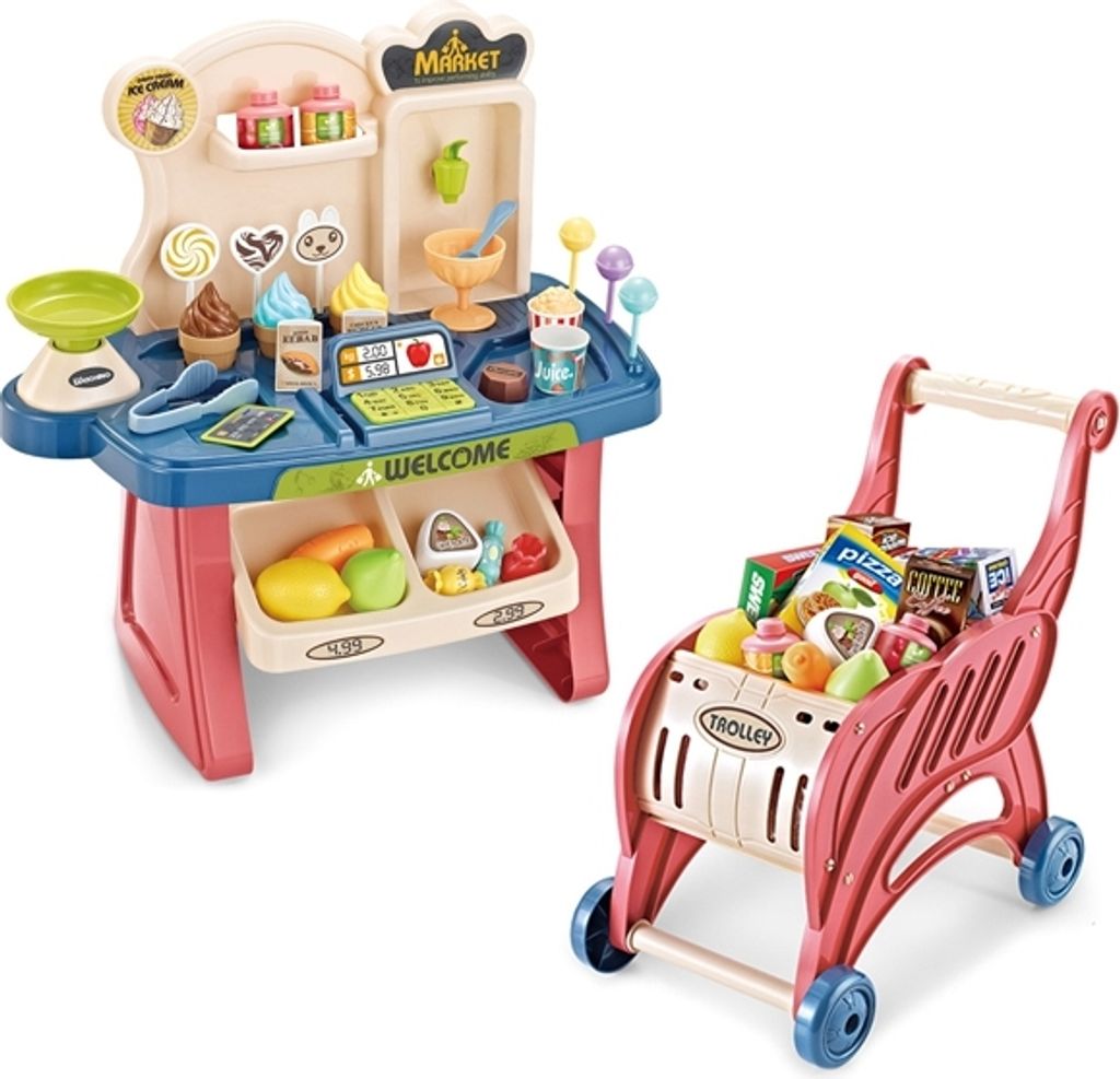 WOOPIE Store Supermarket Nákupní košík Zmrzlina Sladkosti + Obrázok produktu 