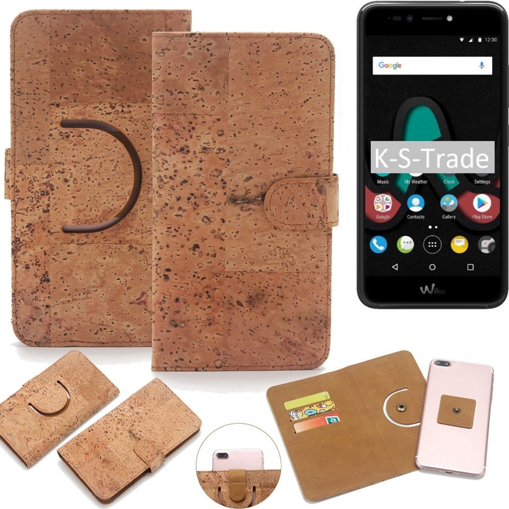K-S-Trade Handy-Hülle Schutz-Hülle kompatibel mit Wiko Upulse Lite Handyhülle Schutzhülle Korkhülle Kork-Hülle 1x