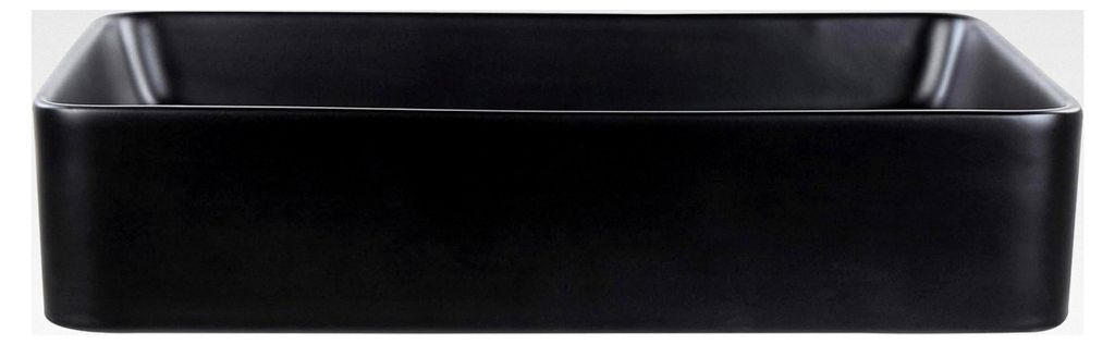 Rechteckiges Aufsatzwaschbecken aus Keramik in Schwarz 51x34cm ohne Überlauf
