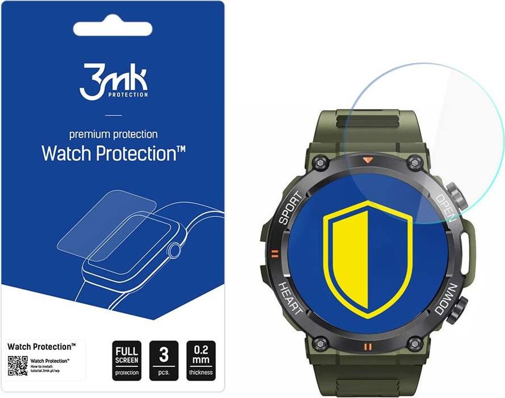 3mk Display Hybridglas Watch Protection fr Rubicon RNCE95 0,2mm (3 Stck)