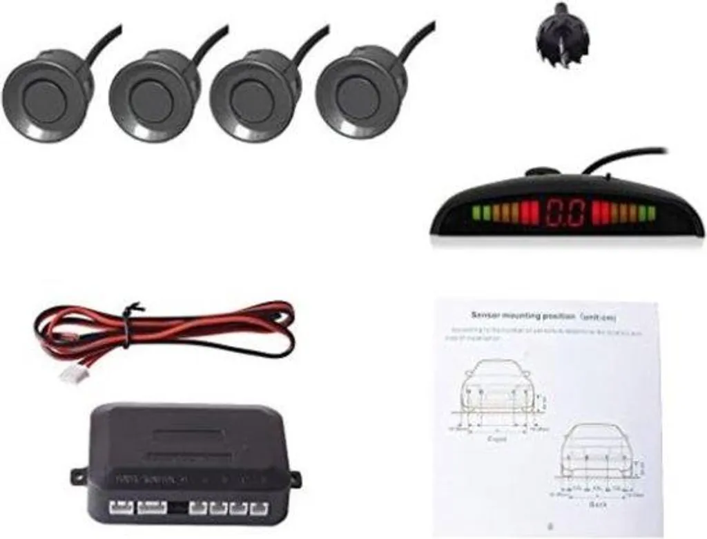 Système d'aide au stationnement Gris - Kit 4 capteurs avec alerte sonore
