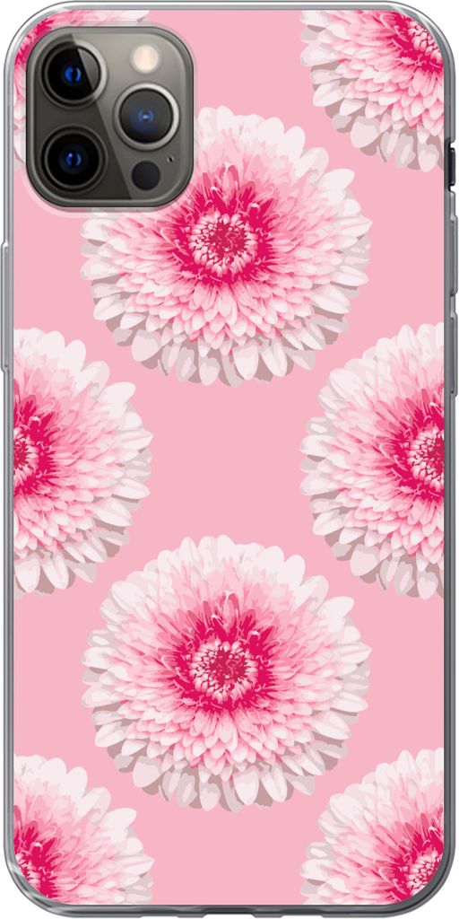 MuchoWow Handyhülle Schutzhülle Hülle für Telefoonhoesje iPhone 13 Pro Max Mädchen - Blume - Rosa - Muster - Mädchen - Kinder - Kinder Sili...