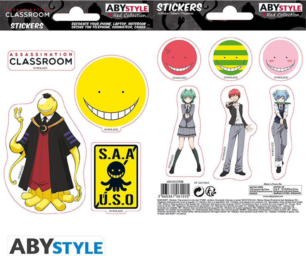 ASSASSINATION CLASSROOM - Stickers - 16x11cm/ 2 sheets - Produktbild 