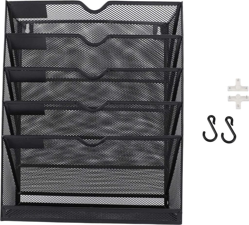 Wand-Aktenordnerhalter, multifunktionaler Metall-Organizer mit 6 Ebenen zum Aufhängen für Zuhause