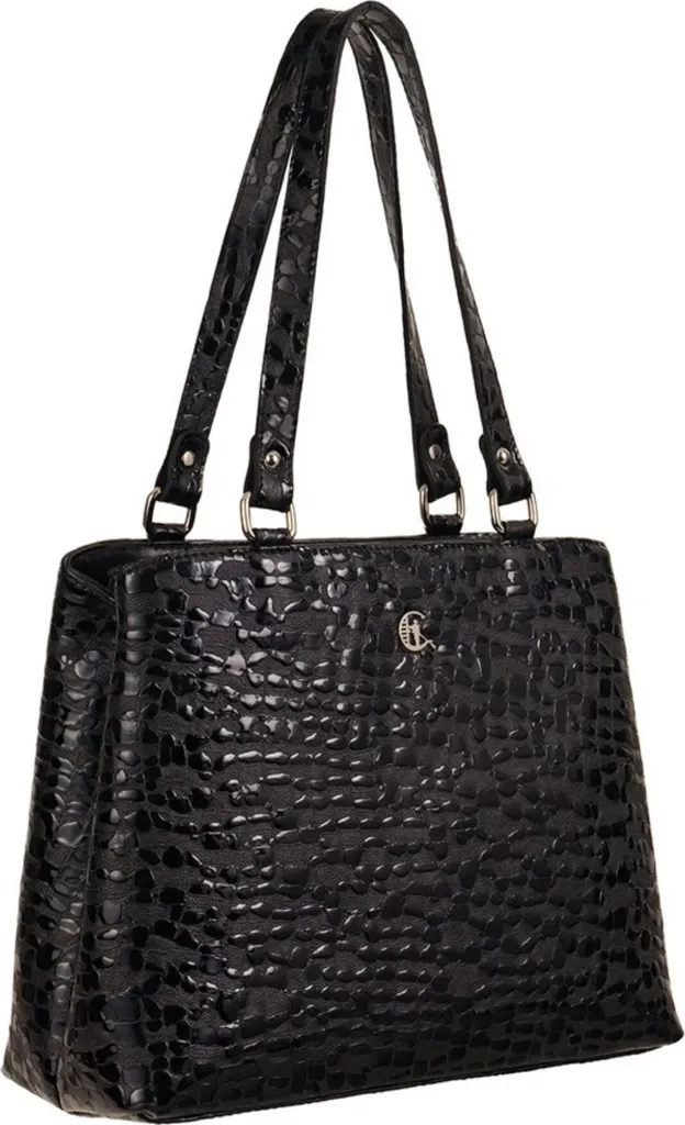 Sac à main Canaletto TD905s258 en cuir italien de haute qualité noir