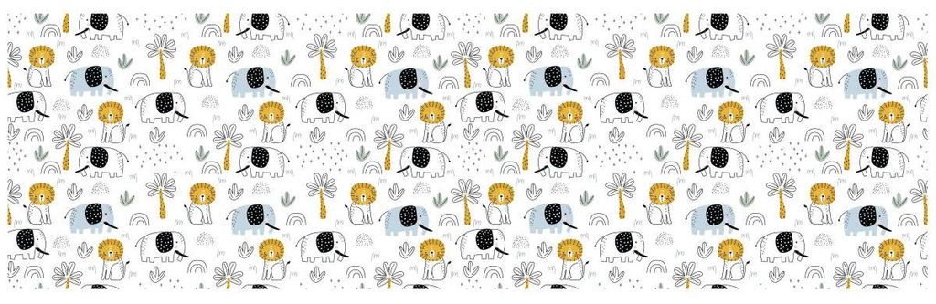 Vinyl-Klebebandrolle (Meterware) – Abwaschbarer Aufkleber für Küche, Möbel, Schränke oder Türen – Afrikanische Tiere – 60 x 200 cm