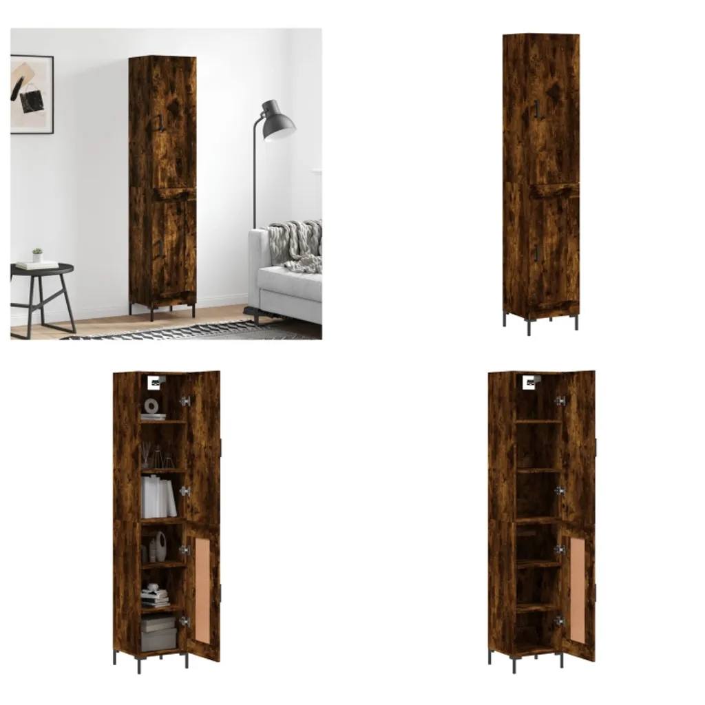 Mobile Credenza Alta 34,5x34x180 cm Rovere Affumicato vidaXL Design