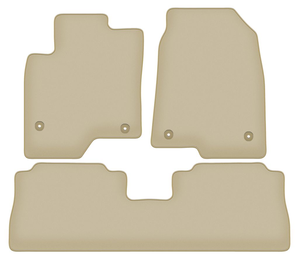 Velours-Fußmatten PREMIUM beige passend für Opel Antara (2006-2017, SUV) – mit Befestigungen – passgenau