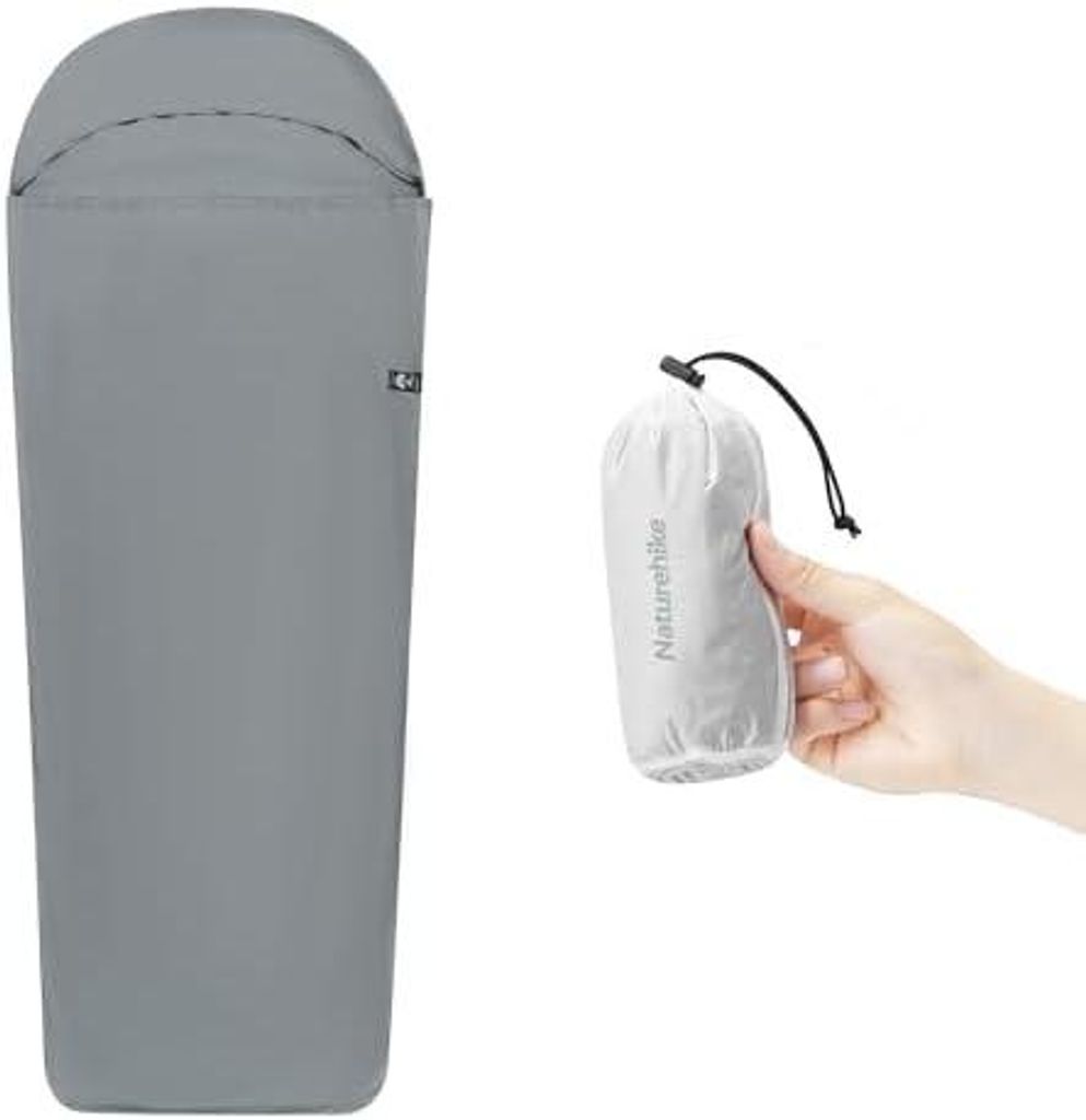Naturehike Hüttenschlafsack Ultralight Schlafsack Liner nur 128g Reisedecke mit Small Pack Size Innenschlafsack für Backpacking, Hostels, Hütten...