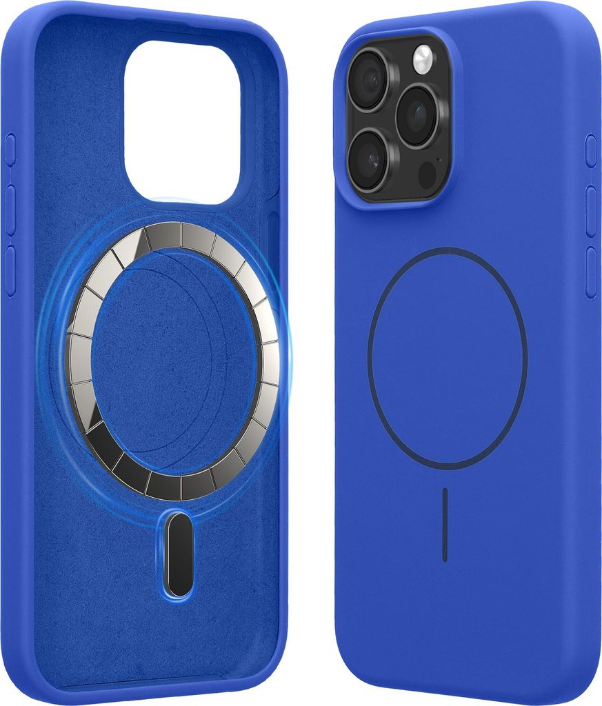 kwmobile Handyhülle für Apple iPhone 15 Pro Max - Hülle für MagSafe - Hülle für iPhone 15 Pro Max Case - Silikon Rückseite magnetisch in Bal...