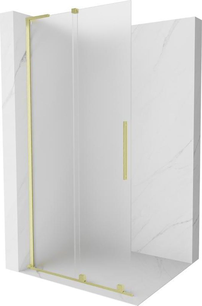 Mexen Velar L Duschwand zum Schieben Walk-in 110 x 200 cm, Frost 8 mm, gold gebürstet - 871-110-003-33-55