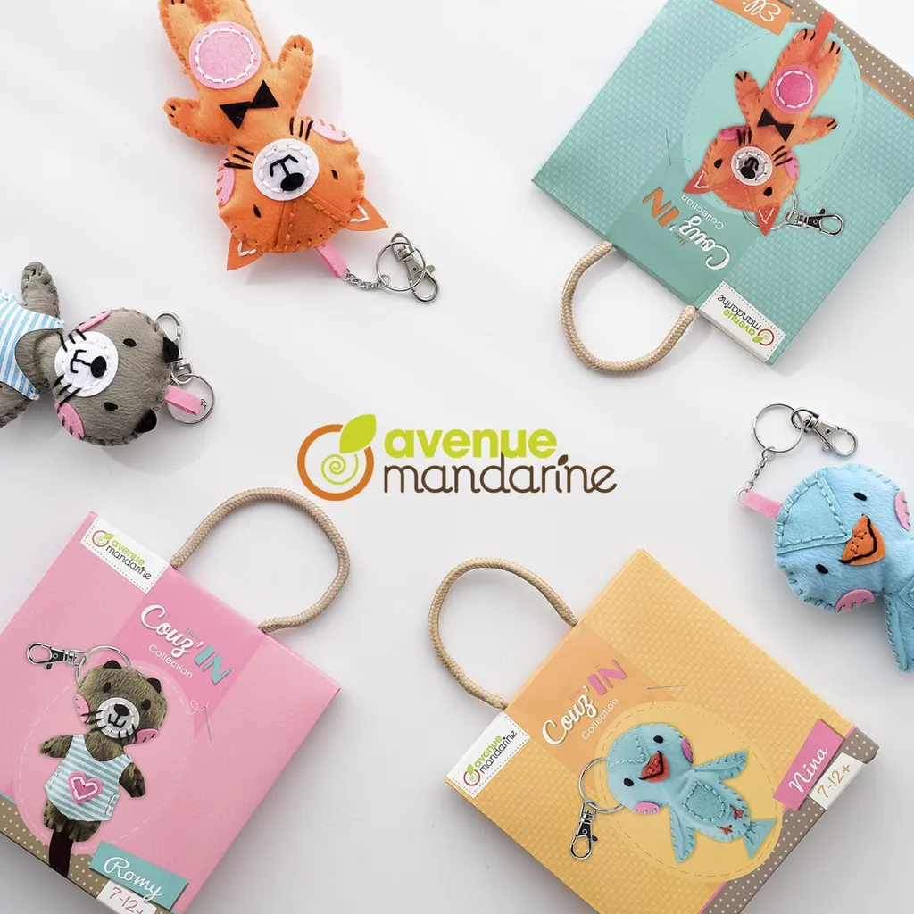 Kit Cucito Creativo Bambini: Portachiavi Uccellino in Feltro Soft