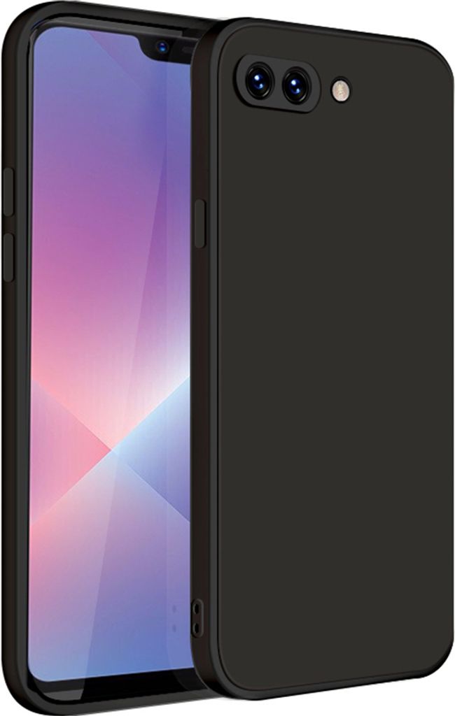 OPPO A3S Hülle, LaimTop Slim Liquid Silikon Gel Gummi Schutzhülle für OPPO A3S Schwarz