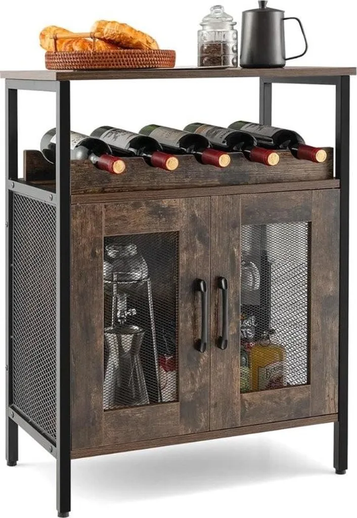 Meuble bar à boissons pour salon et cuisine avec rangement bouteilles