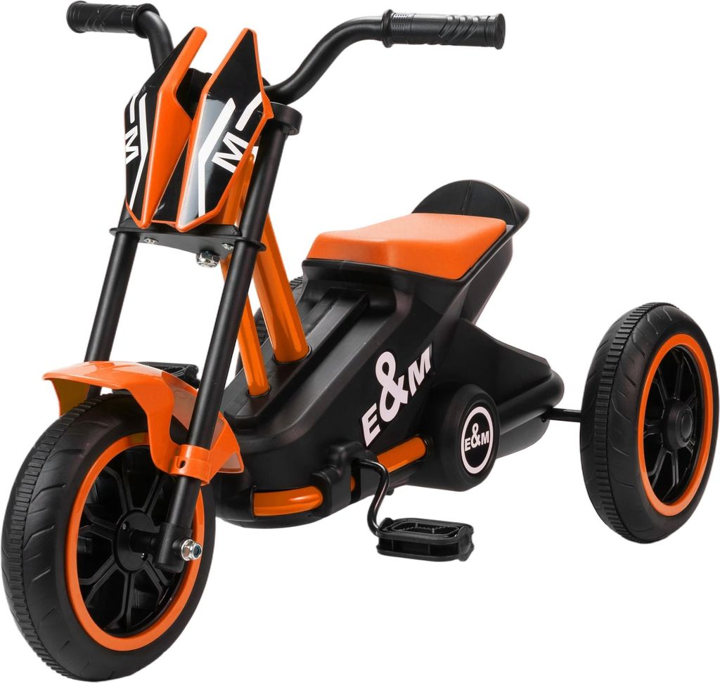 Dreirad, Kinderfahrrad, Laufrad, Kinderrad mit Pedal, Lauffahrrad für Kinder 18-36 Monaten, Stahl, 79x44x47 cm, Orange