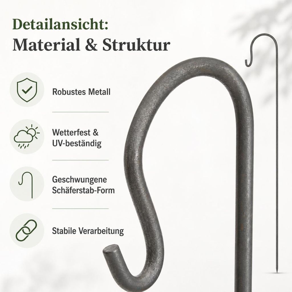 Boltze Gartenstab , H 85 cm, Eisen, Braun