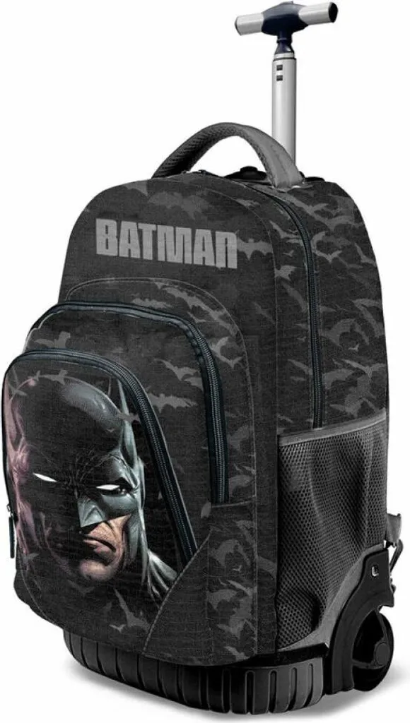 Sac à dos Batman noir avec trolley amovible et ventilateur de face